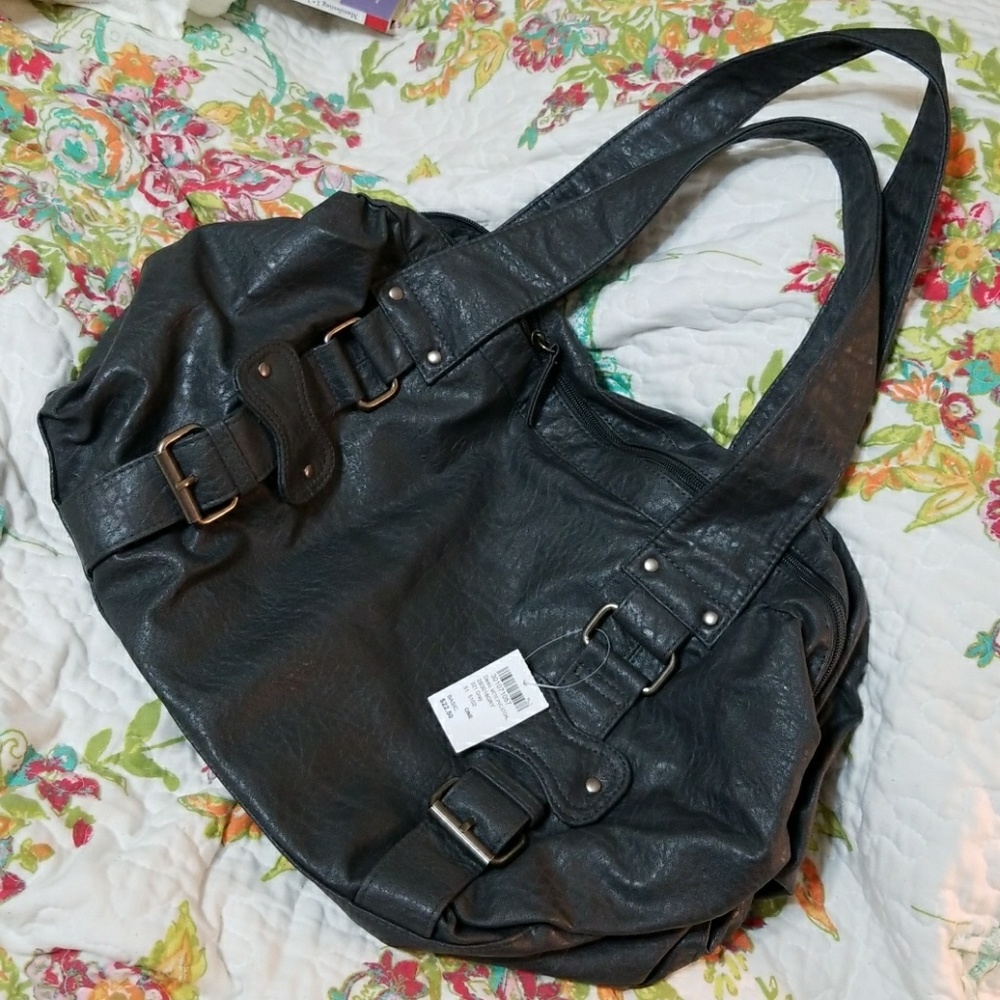Large Charcoal satchel bag